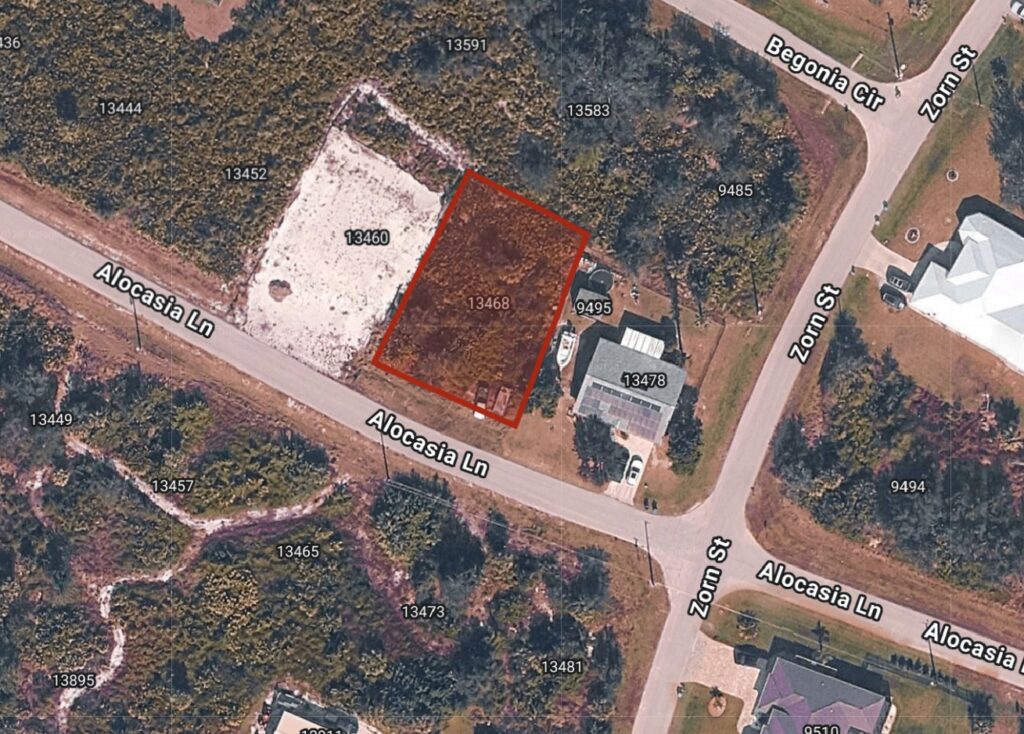 Lot 18 on Alocasia Lane in South Gulf Cove FL.