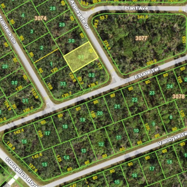 Lot 31 on Applegate Dr. Port Charlotte FL.