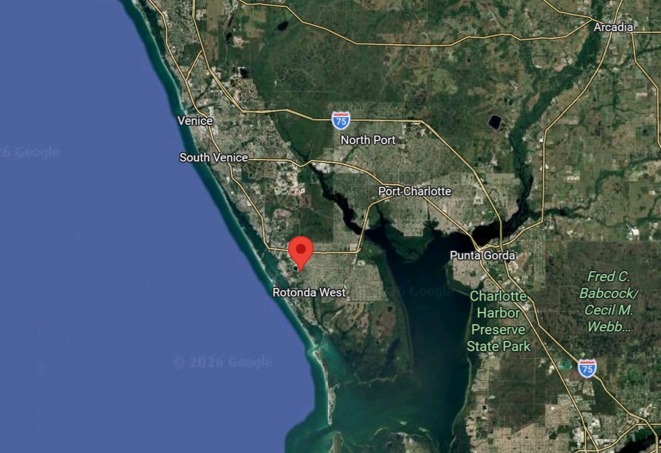 Location of Lot 838 near Rotonda West and the Gulf Coast